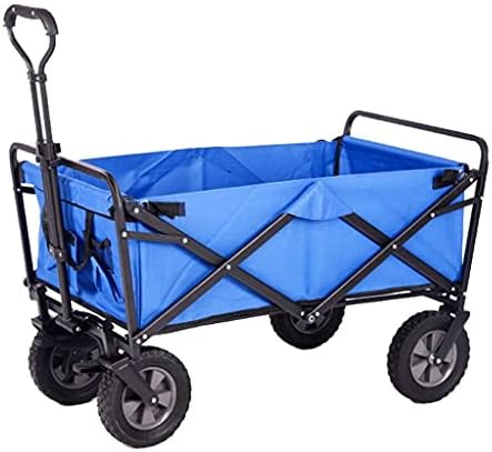 Collapsible Wagon Cart with Wheels Foldable Folding Wagons Carts Silent Universal Wheels,Outdoor Folding Utility Wagon 4 Wheeled Folding Camping Cart, Utility Garden Trolley, Portable Outdoo