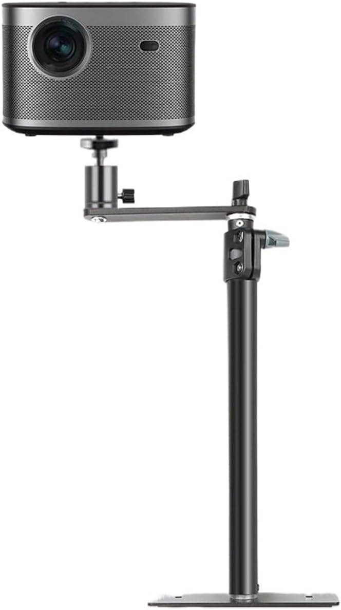 360 Degree PTZ Rotating Projector Stand Tripod Light Clamp Table with 1/4 Inch Fixture for Ring Light Camera(With tray)