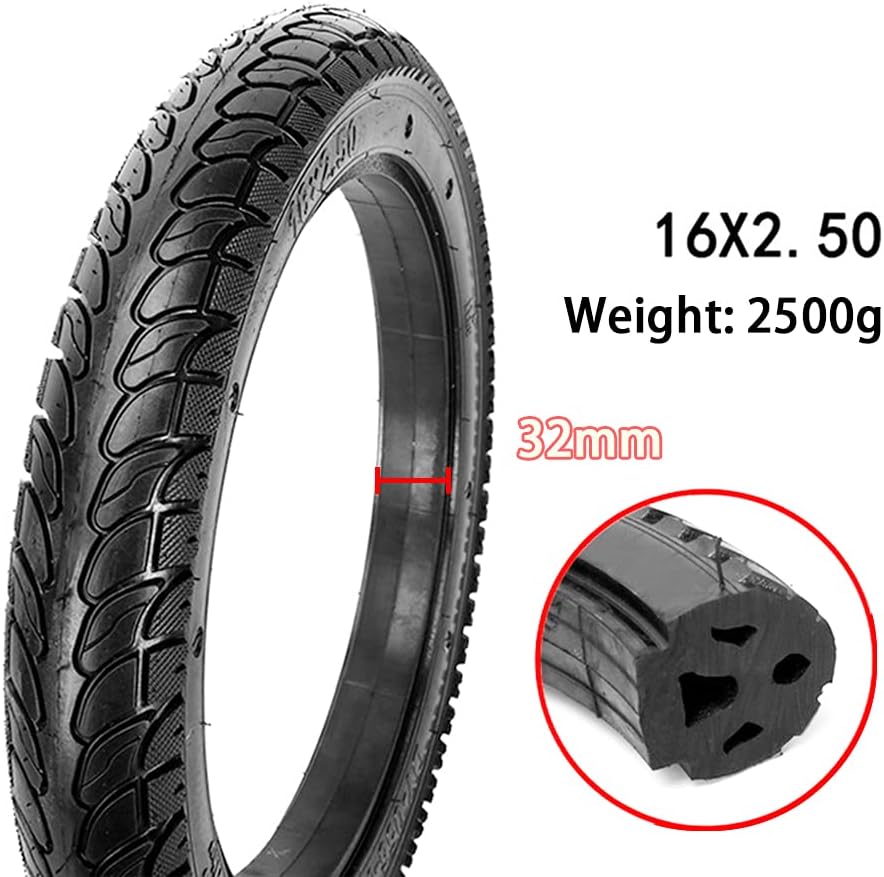 Electric Scooter Tires, 16x2.5 Maintenance-free Honeycomb Stab-resistant Solid Tires Non-slip Wear-resistant Outer Tires 16-inch Tire Accessories (Tubeless tire A)