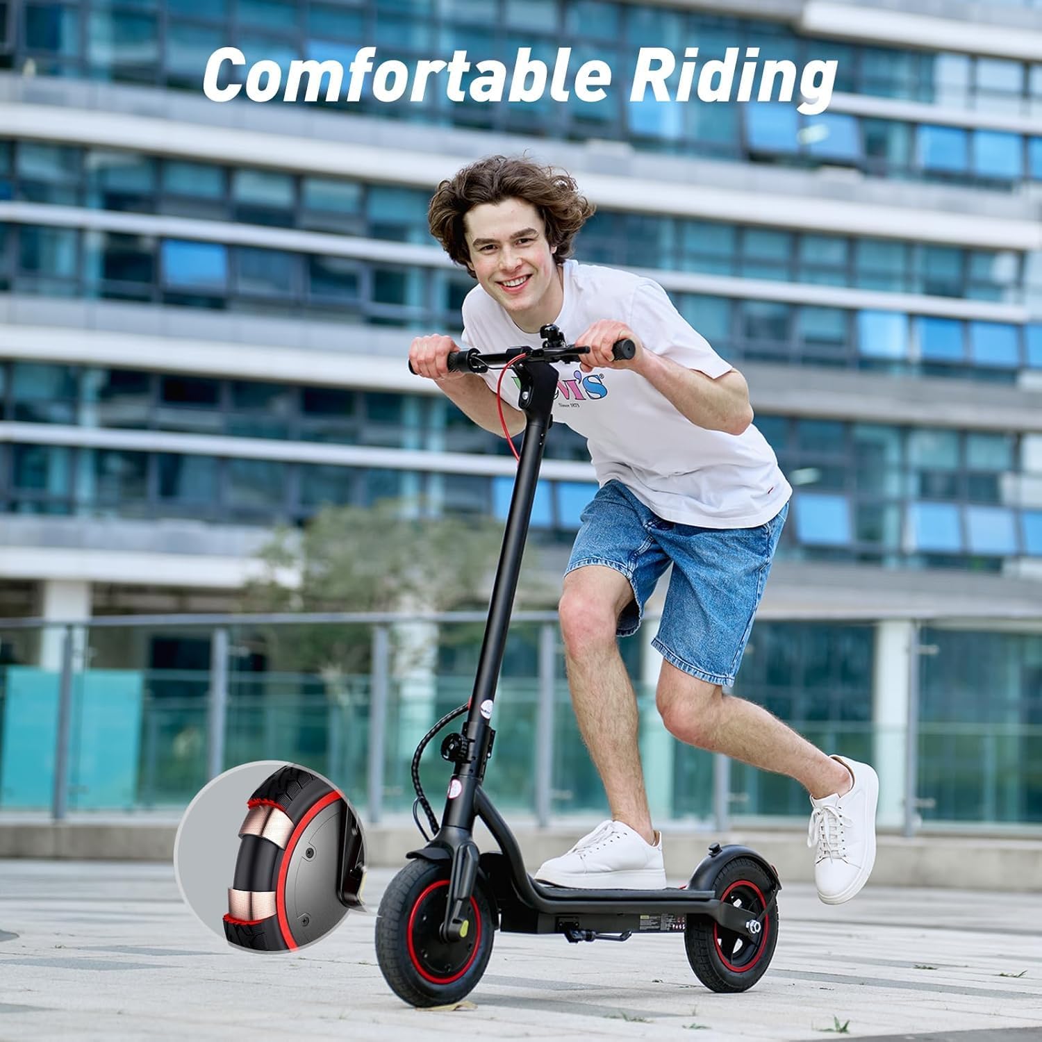 Electric Scooter, 23/21Miles Range, 22/18MPH Top Speed, 500/350W Powerful Motor, Foldable Commuter Scooter for Adults with Cruise Control, Double Braking Systems, APP Control