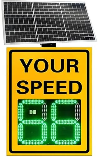 Solar Powered LED Radar Speed Display Sign - Remote Control Traffic Feedback Sign, 20