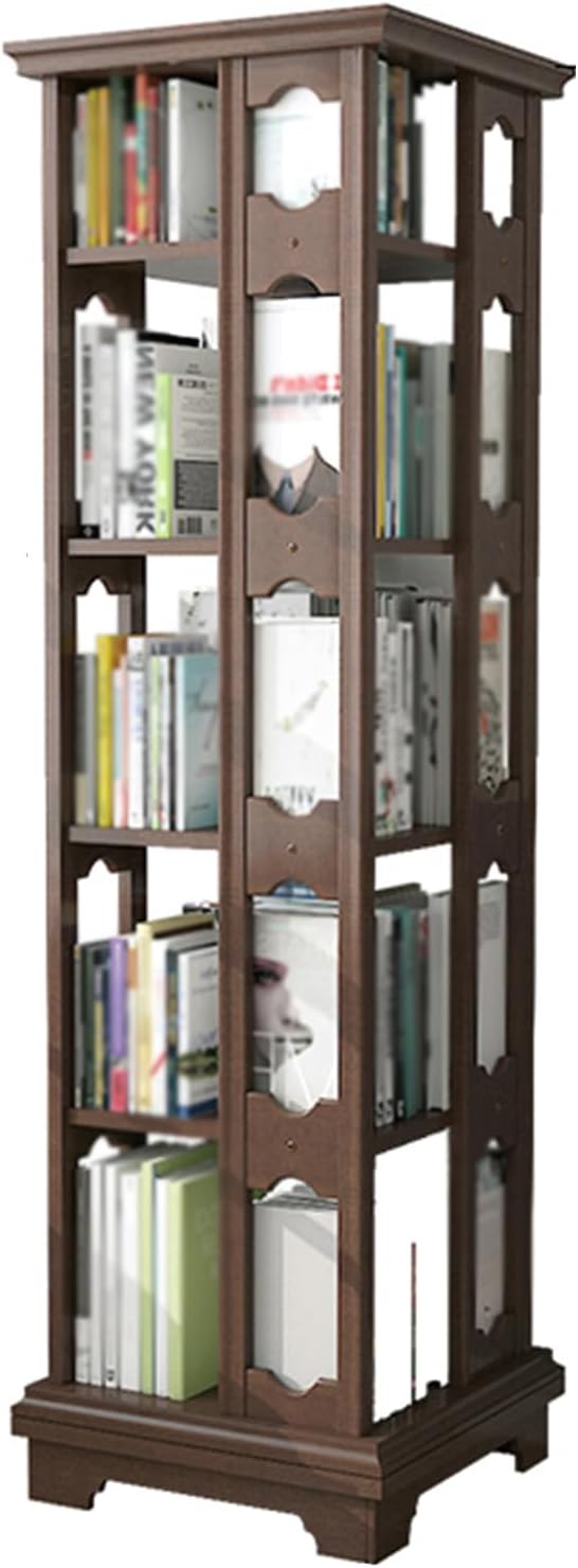 SAFEDELOCK Rotating Bookshelf, Standing Open Bookcase Storage, 360 Rotating Bookshelf, Floor Standing Bookcase Storage Shelves