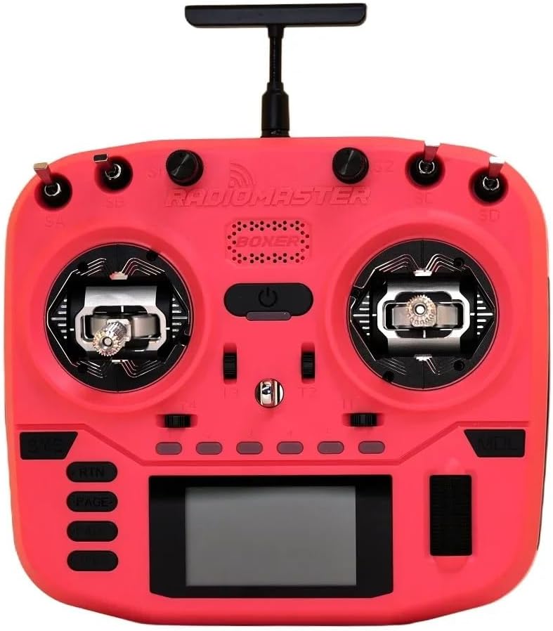 RadioMaster Boxer Crush EdgeTX 2.4G 16CH Transmitter Radio Control ExpressLRS RF System with AG01 Hall Gimbals (Cherry Red-ELRS M2)