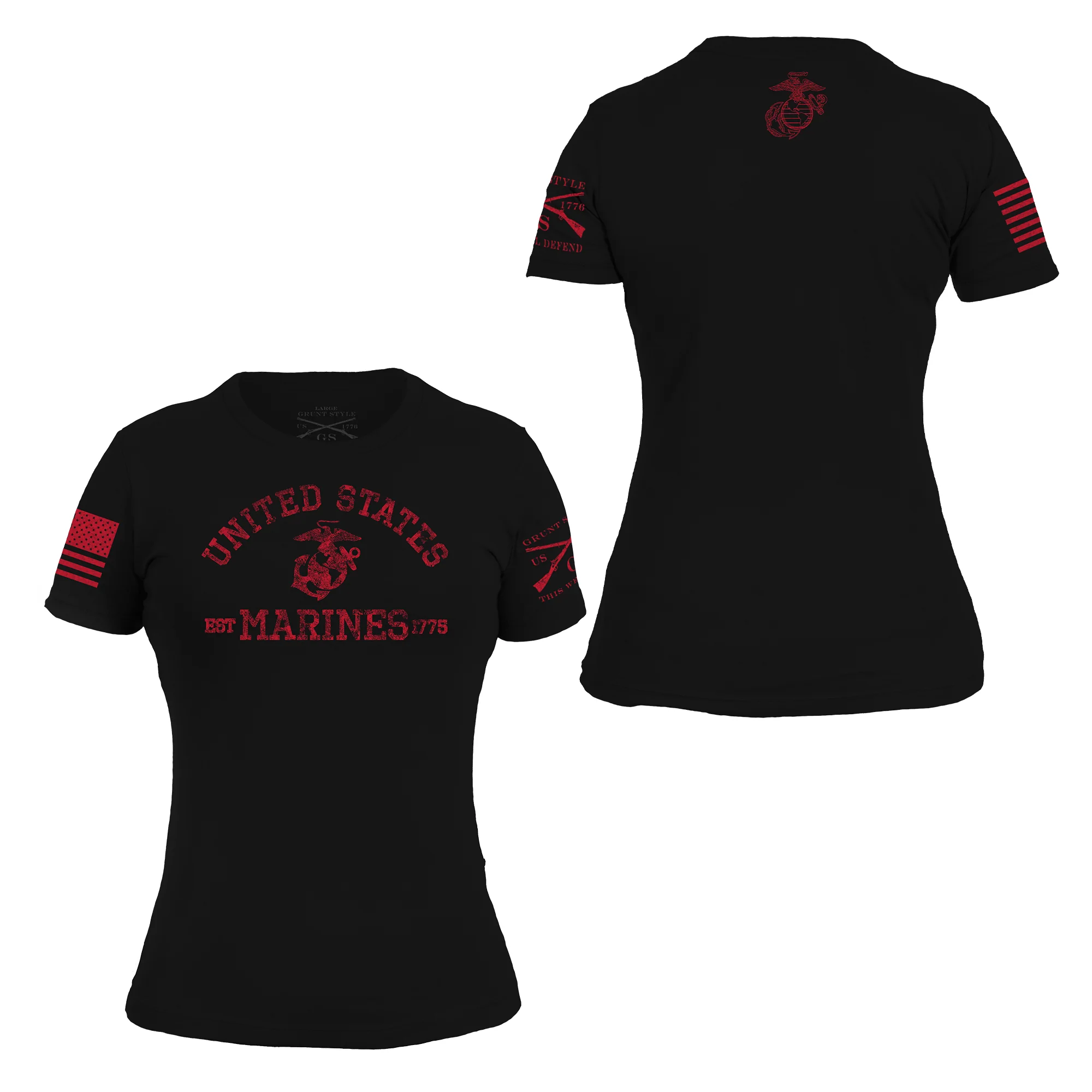 USMC - Women's Est. 1775 T-Shirt - Black