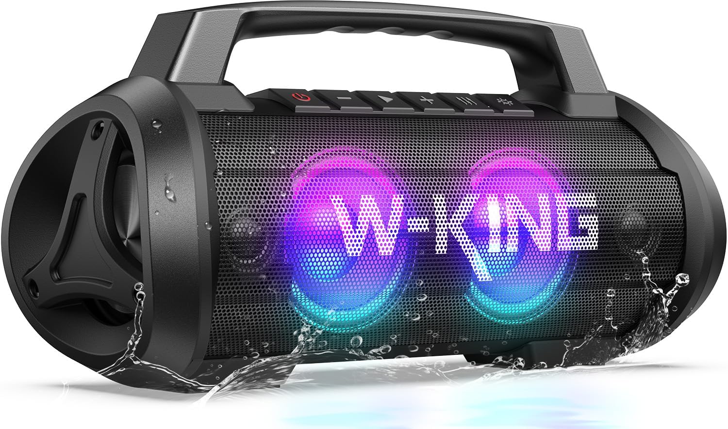 W-KING 120W Peak 70W Speakers Bluetooth Wireless, IPX6 Waterproof Bluetooth Speaker/Subwoofer/42H/DSP/EQ/Stereo Pair/RGB/Powerbank/MIC in/TF, Loud Outdoor Portable Speaker Large Boombox for Party/Pool