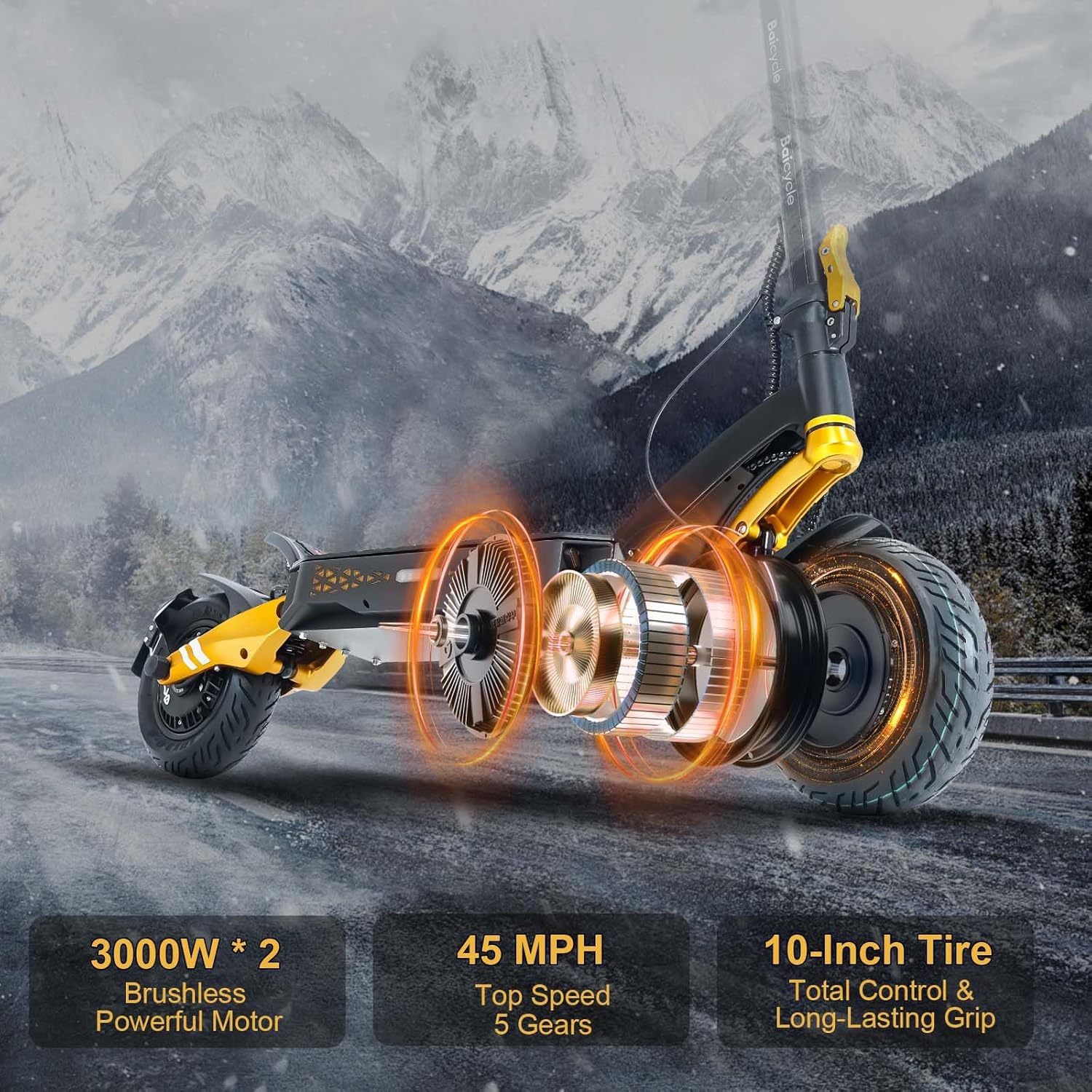 Fast Electric Scooter with 6000W Dual Motor, 50V 23Ah Battery Long Range E Scooter, Max Speed 45MPH & Foldable Design,10