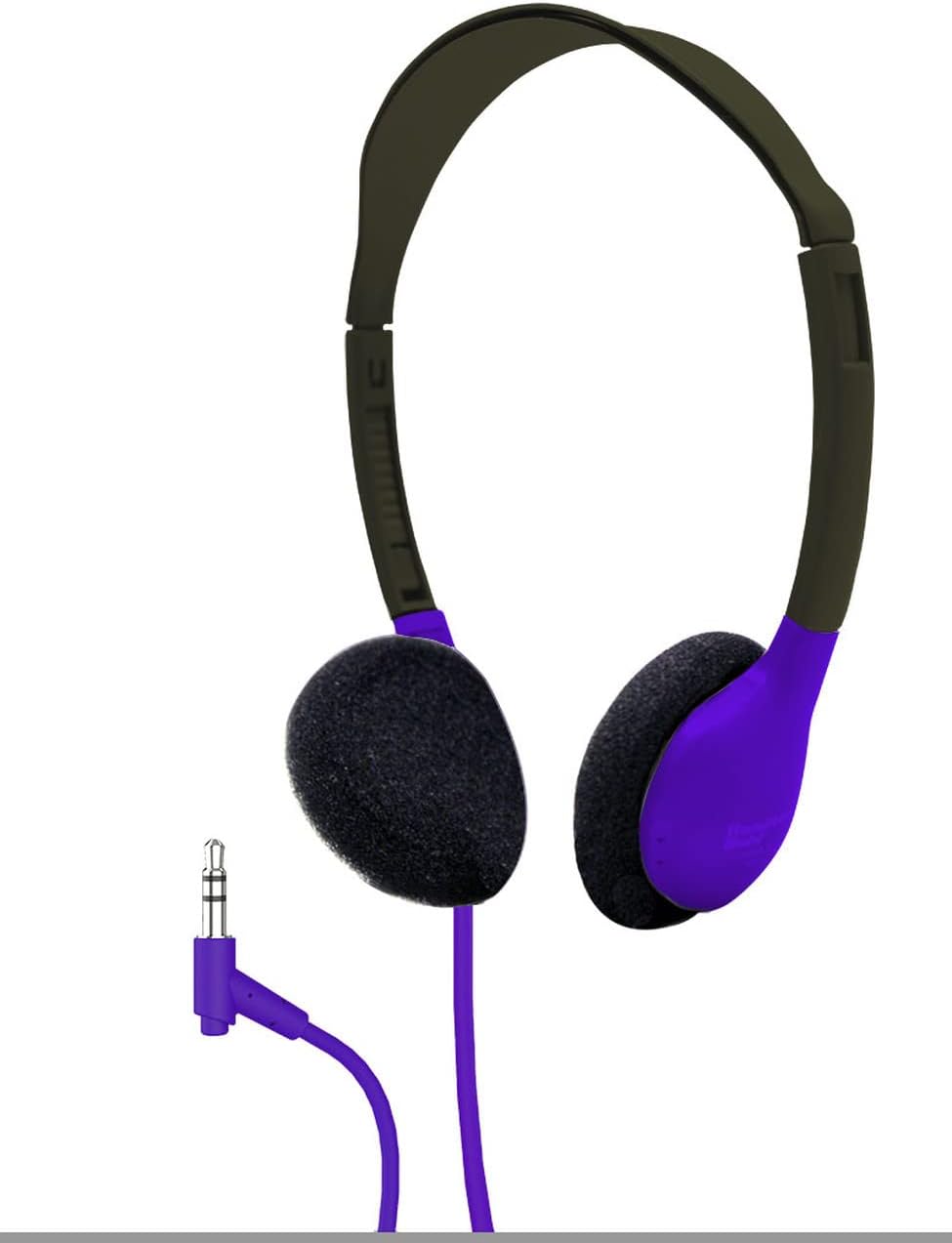 HamiltonBuhl HA2-PPL Personal On-Ear Stereo Headphones 200-Pack – Purple, Replaceable Foam Cushions, Adjustable Headband, 5 ft Chew-Resistant Dura-Cord, 3.5mm Stereo Plug