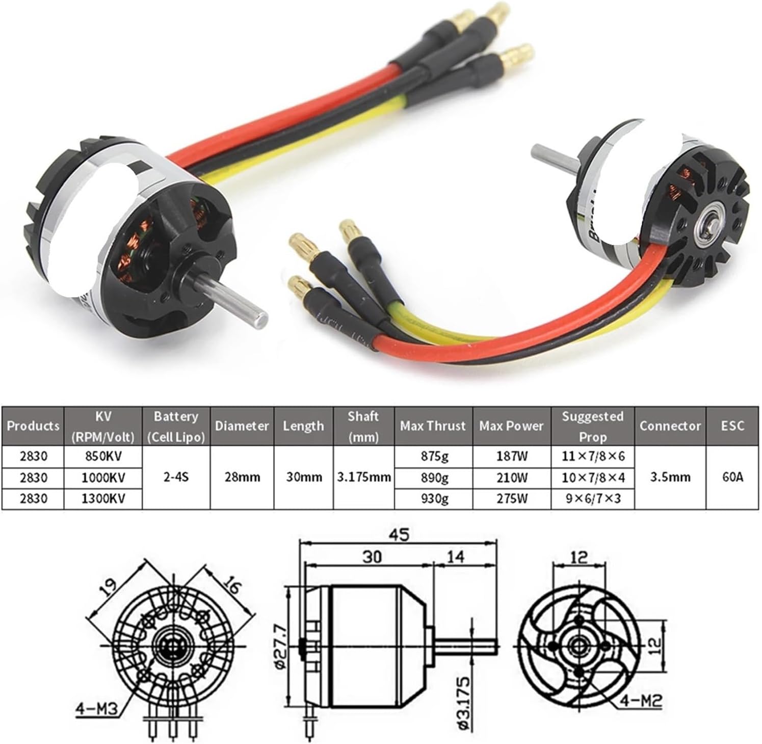 2830 3536 3542 Outer Rotor brushless Motor Four-axis(3536 910KV)
