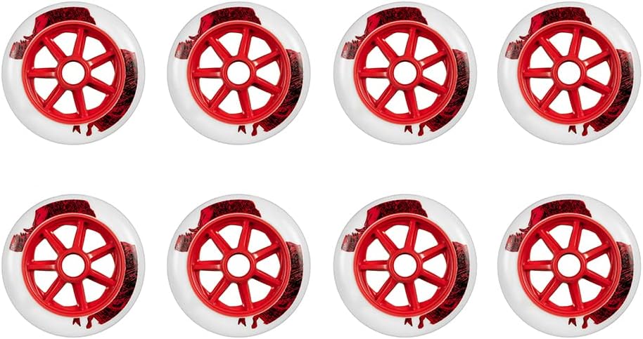 Inline Skate Wheels for Outdoor Indoor 86A Inline Skate Replacement Wheels for Single Row Skate PU Wear Resist Sliding Training Wheels 125mm