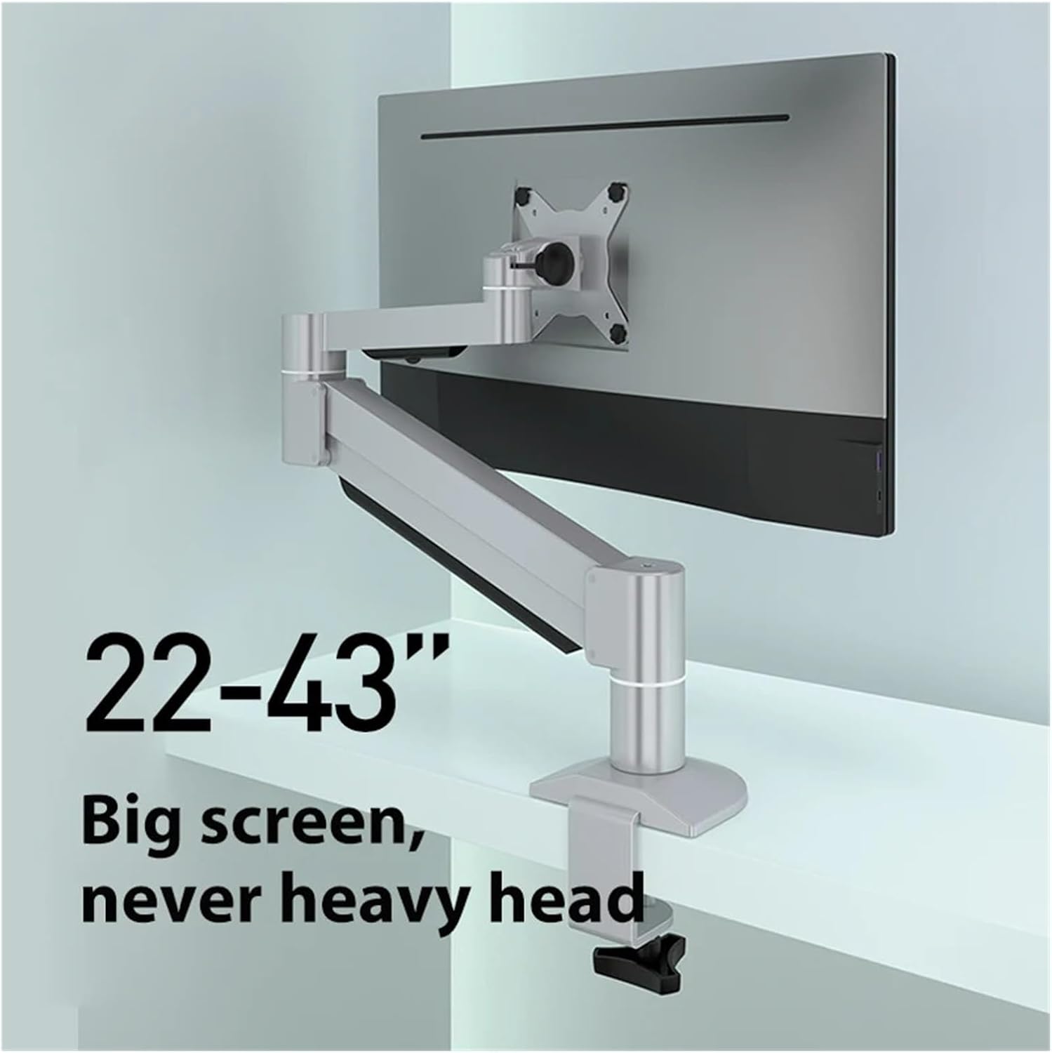Desktop 22-43 inch LCD/LED Large Monitor Desktop mounting Bracket arm Full Dynamic Monitor Bracket Load Bearing 3-12kg(Black)