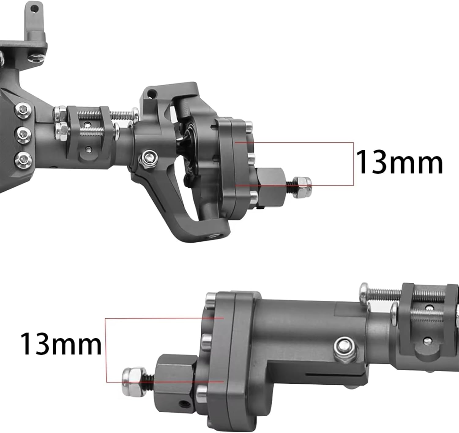 RC Car Parts Compatible with Axial for SCX10 II 90046 90047 for Redcat GEN8 1/10 RC Crawler Car CNC Machined Aluminum Alloy Front and Rear Portal Axle(Front and Rear)