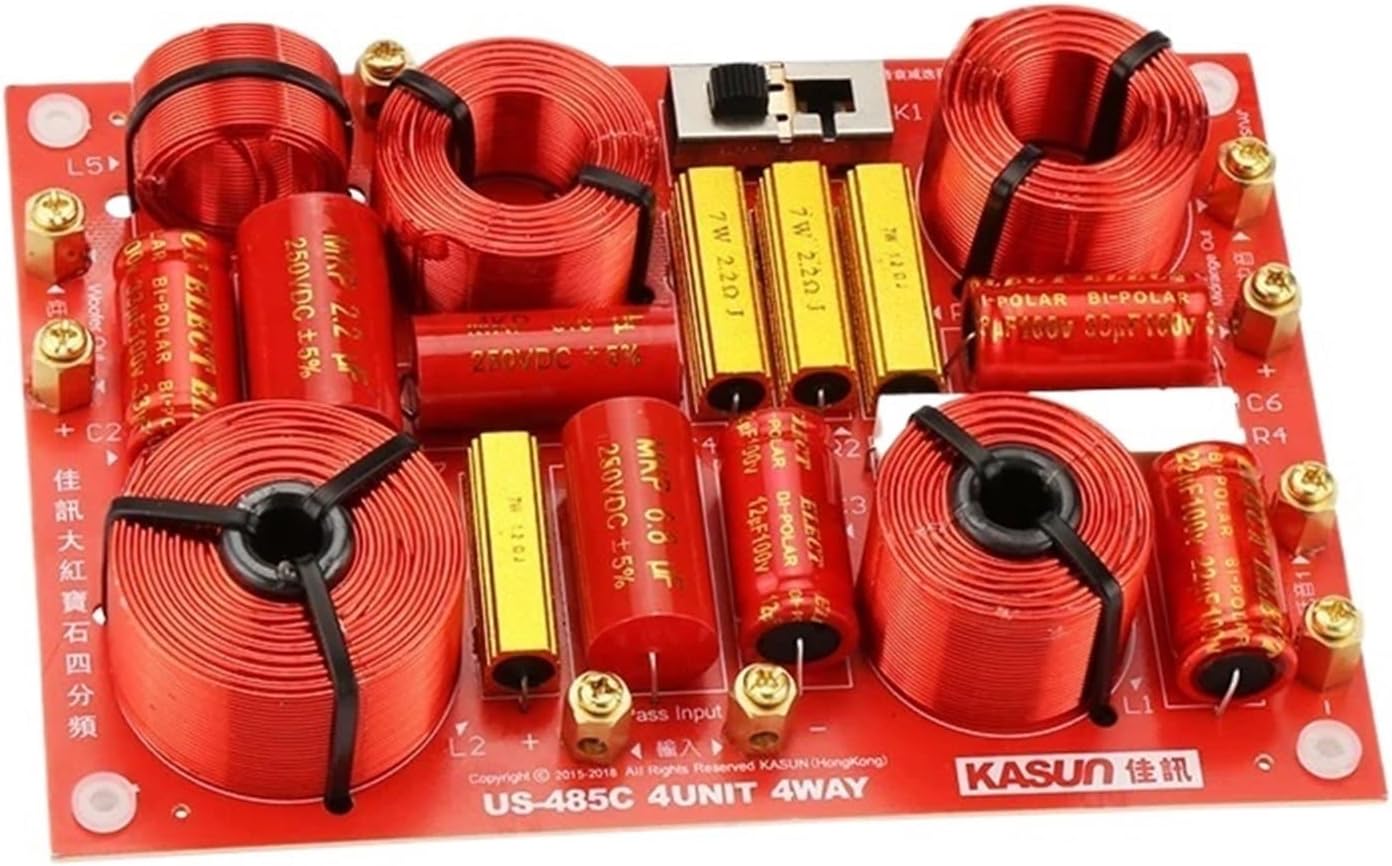 1PCS 4 Way 230W Professional Speaker Frequency Divider 380/850/4600Hz Home Theater 4 Unit High Power Audio Crossover Filters