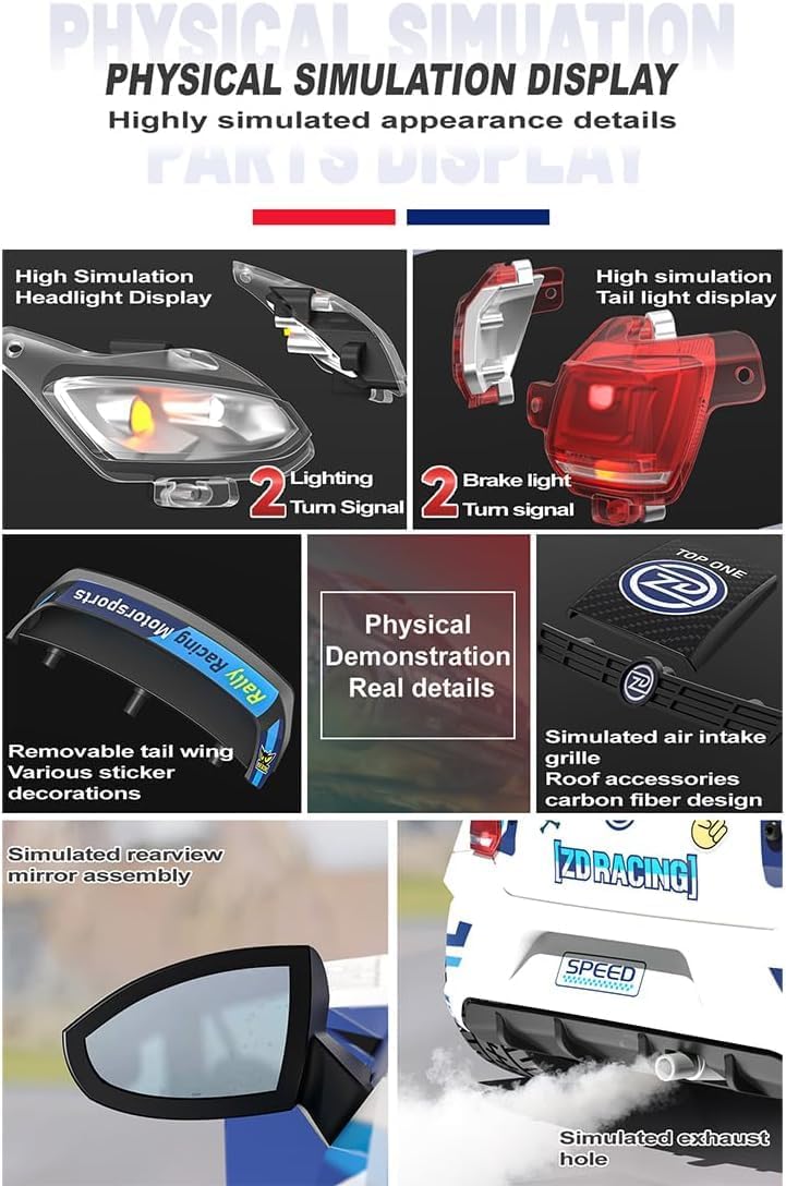 ZD Racing RX12 RC Drifting Car 1/12 4WD Brushless 70KM/H High Speed Sports Cars Vehicle Toy Gift (Red)