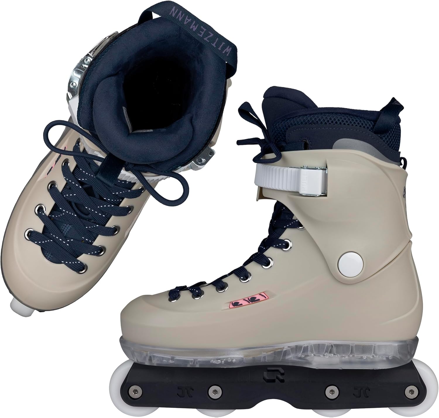 USD Sway Witzemann II Aggressive Skates - Men's Inline Skates for Street & Park - with IQON AG60 Rail, 57 mm 92A Wheels, ABEC 9 Ball Bearings & MYFIT Liner - Grey/Blue