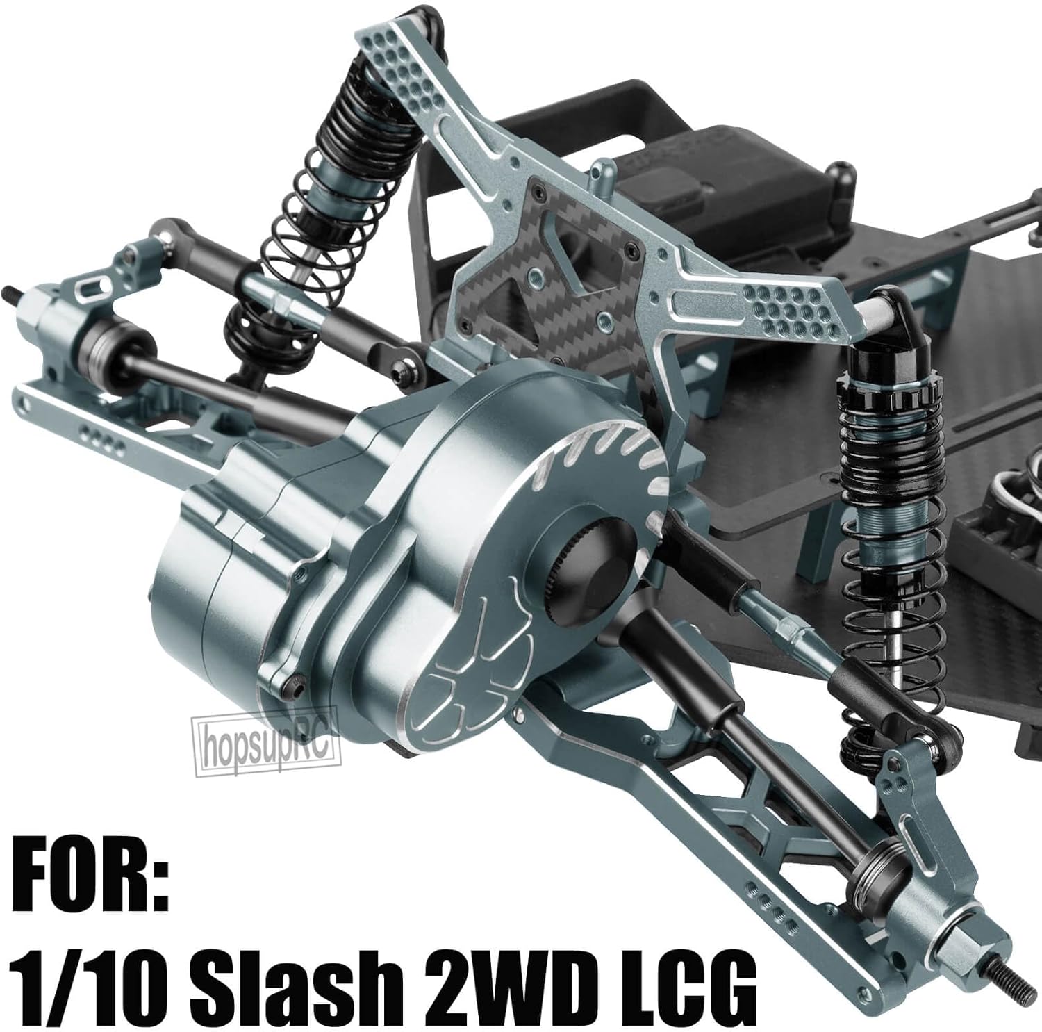 Upgrades Parts for 1/10 Slash 2WD LCG,Carbon Skid Plate&Aluminum RC Shocks&Drive Shaft CVD&A Arms&Steering Block&272R Gearbox&Adjustable Links&Shock Tower&Front Bulkhead,Titanium