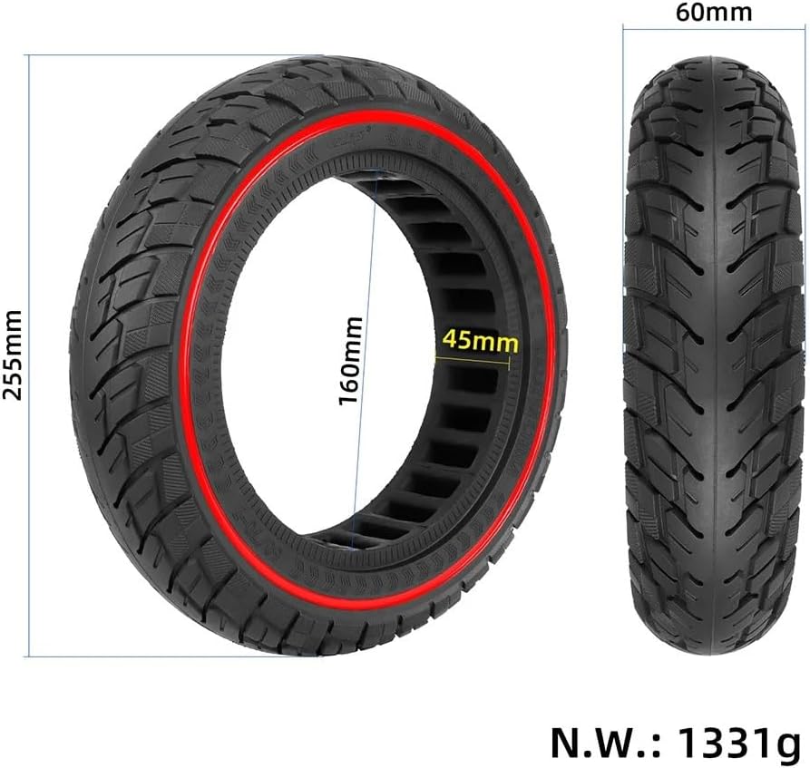 Motorized Scooter 10 Inch 60/70-7.0 Off-Road Solid Tyre for X-i-a-o-mi 4Pro Electric Scooter Rubber Tire Replacement E-Scooter Accessories Parts Motorized Scooter