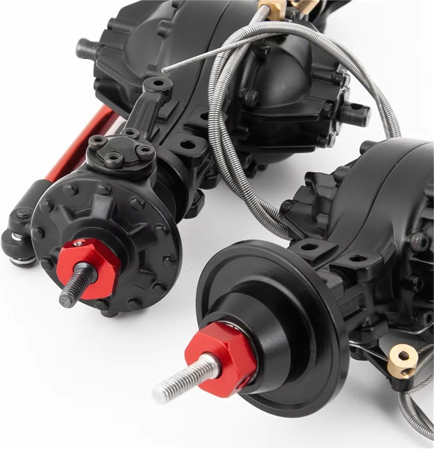 RC Front Rear Drive Axle Compatible with Tamiya 1/14 RC Trailer Tractor Truck Upgrade Parts CNC Aluminium Alloy Front Rear Differential Axle Built-in Gear(Front and Rear)