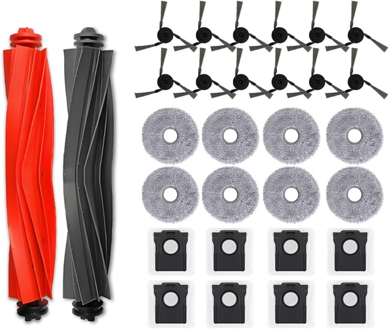 rqhdd Vacuum Attachment Compatible with Dreame Bot X40 Ultra Robot Vacuum Cleaner Spare Accessory Parts Kit Rubber Main/Hair Cut/Side Brush, Filter, Mop Rag(Brown)