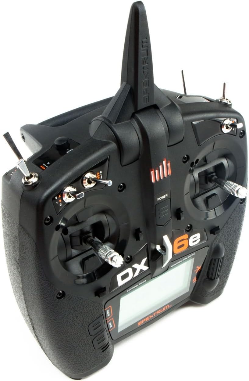 Spektrum DX6e 6-Channel DSMX 2.4GHz RC Radio Transmitter Only (No Receiver) with 250 Model Memory | Telemetry | Wireless Trainer Link, SPMR6655 , Black