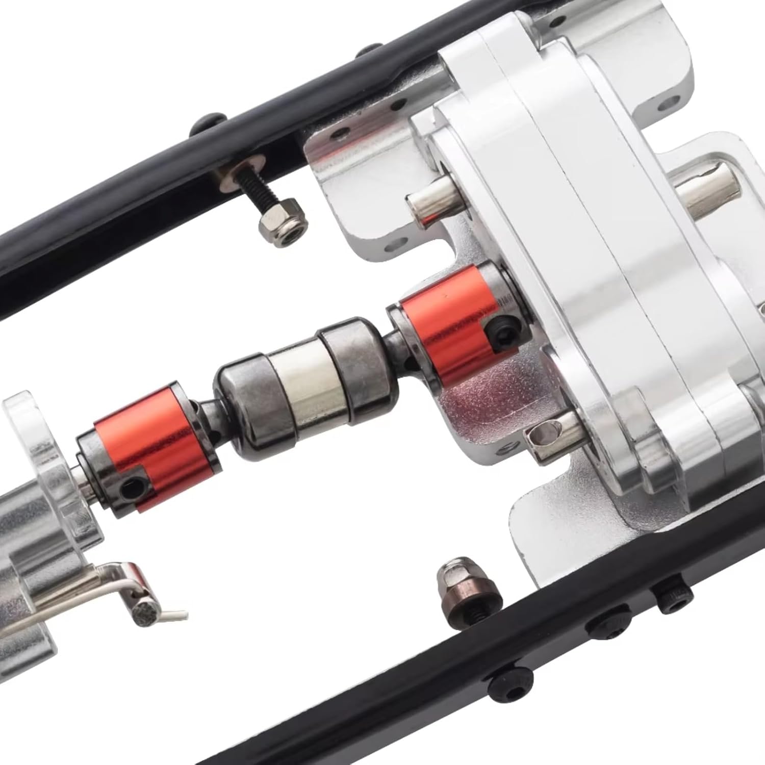 RC car Components Compatible with Axial for SCX10 90046 1/10 RC Car Parts – 313mm Wheelbase Metal Frame Kit with Pre-Installed Double-Speed Gearbox