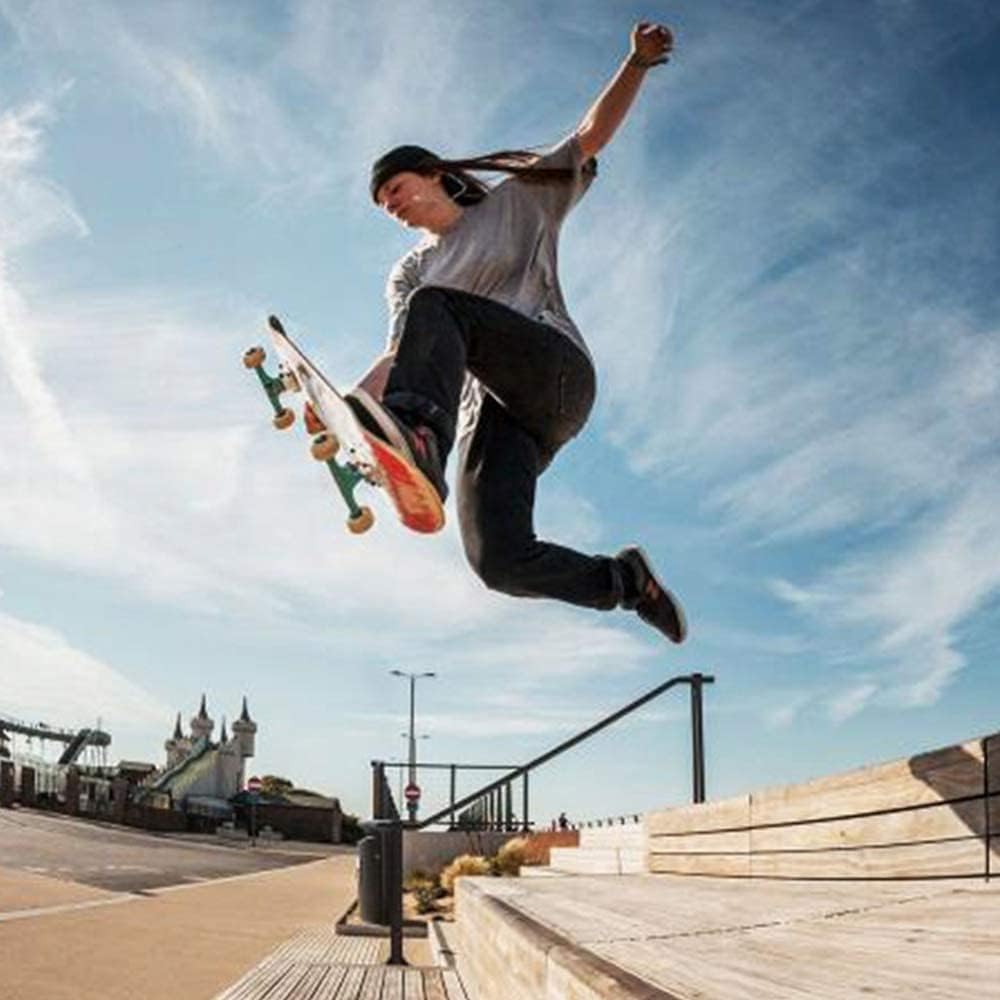 Skateboard 31 x 8 Inch Fun Printed Complete Skateboards 8 Layer Canadian Maple Wood Cruiser Skateboards for Beginners Kids Boys Girls Teens Adults