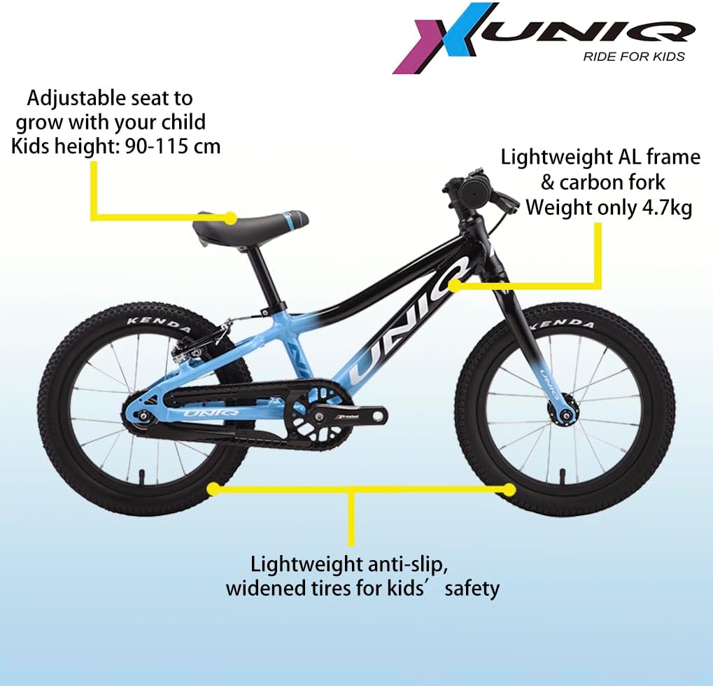 Kids Bike RA14 14 Inch Lightweight Mountain Bike for Boys Girls 3-6 Years, Single Speed Beginner Level Riders Bicycle with Carbon Fiber Fork & Al Frame