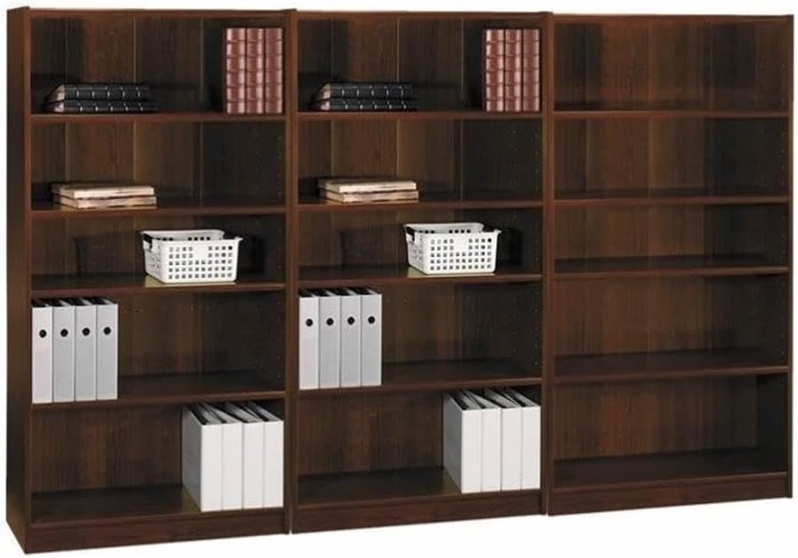 Bush Furniture Universal 5 Shelf Wall Bookcase in Vogue Cherry