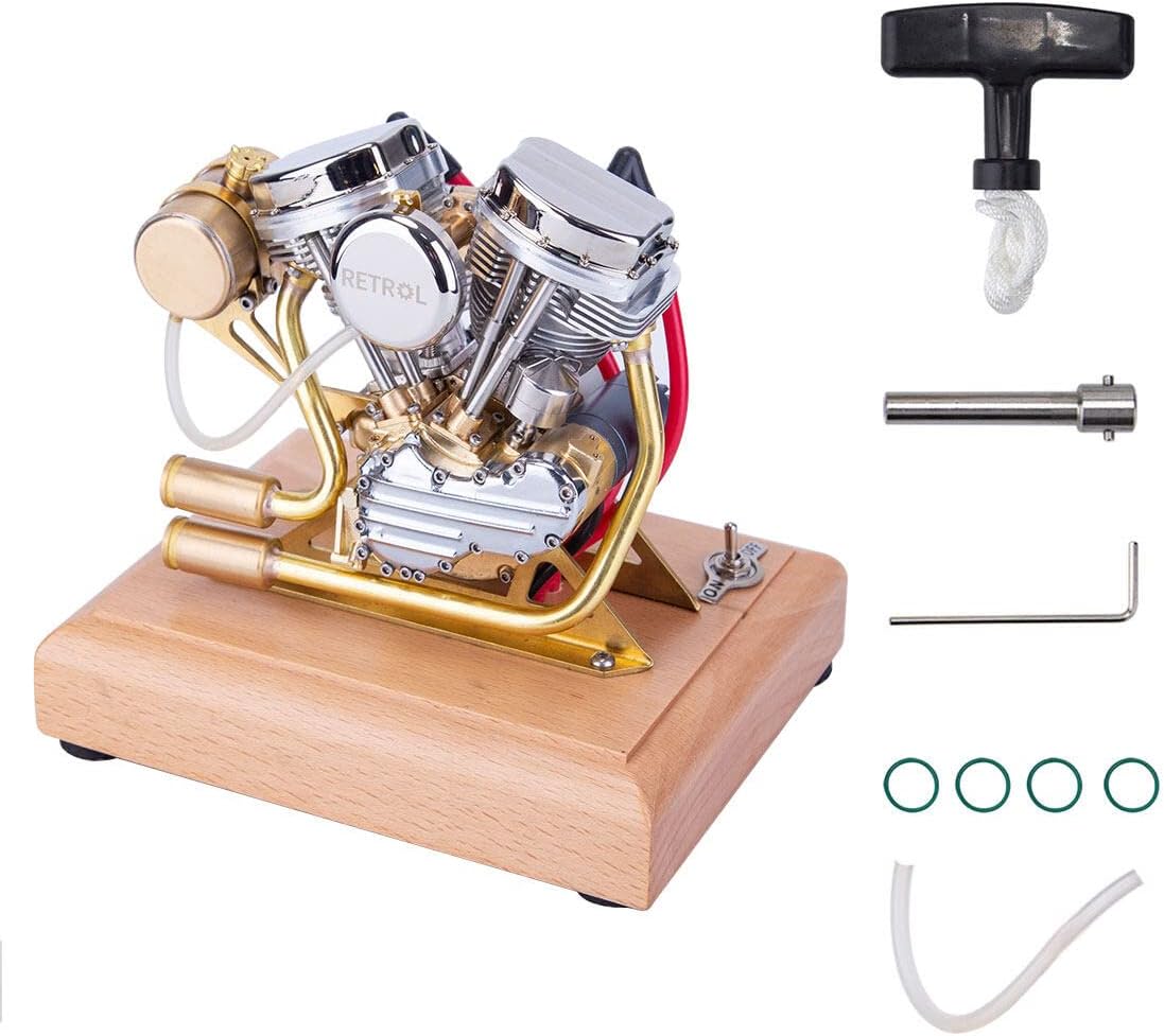 Retrol 4.2CC Four-Stroke Gasoline Engine Model - Ready-to-Run Internal Combustion Engine with Retro Design for RC & Collector Display