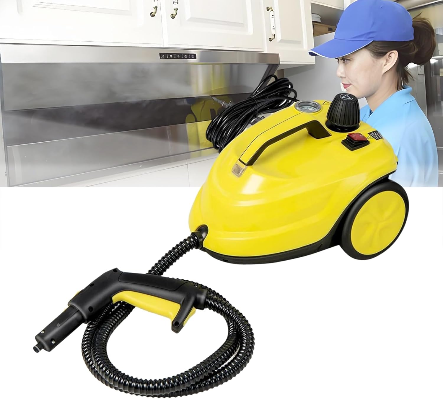 1500-Watt Deep Steam Cleaner 248°F High-temperature Steam Deep Cleaning for Homes, Continuous Steam, Suitable for Furniture, Upholstery, Sofas, Kitchens, Living Rooms