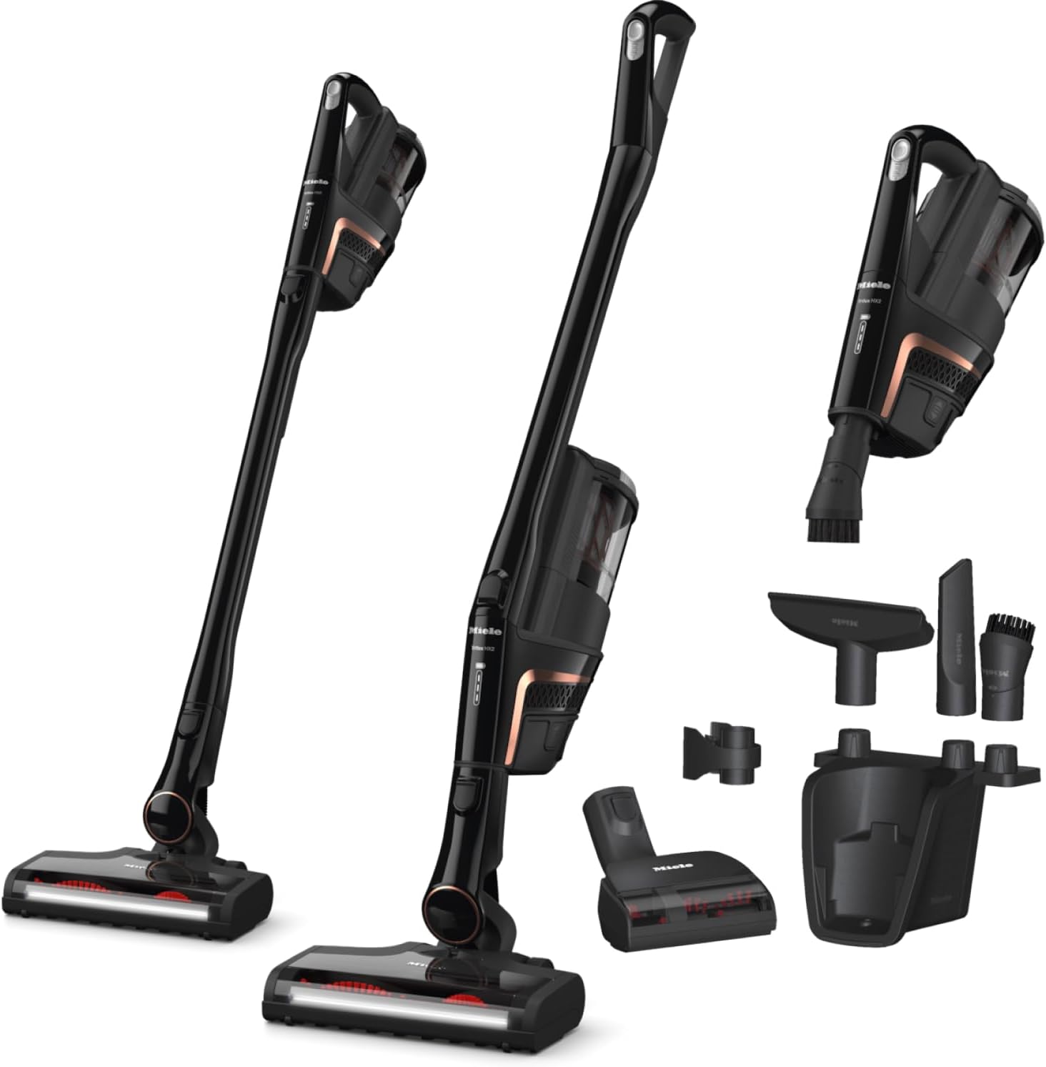 Miele Triflex HX2 Cat & Dog Cordless Stick Vacuum Cleaner, 60 min runtime, Obsidian Black / Rose Gold