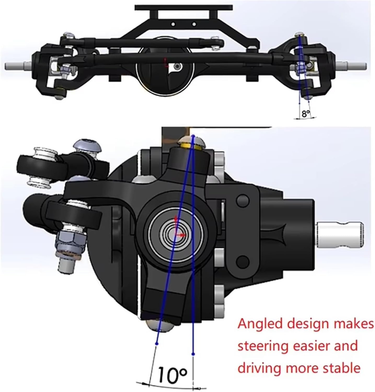 RC Spare Part Compatible with D90 D110 for Gelande II TF2 for Yota II 1/10 RC Crawler Upgrades Parts Metal Front and Rear Axle