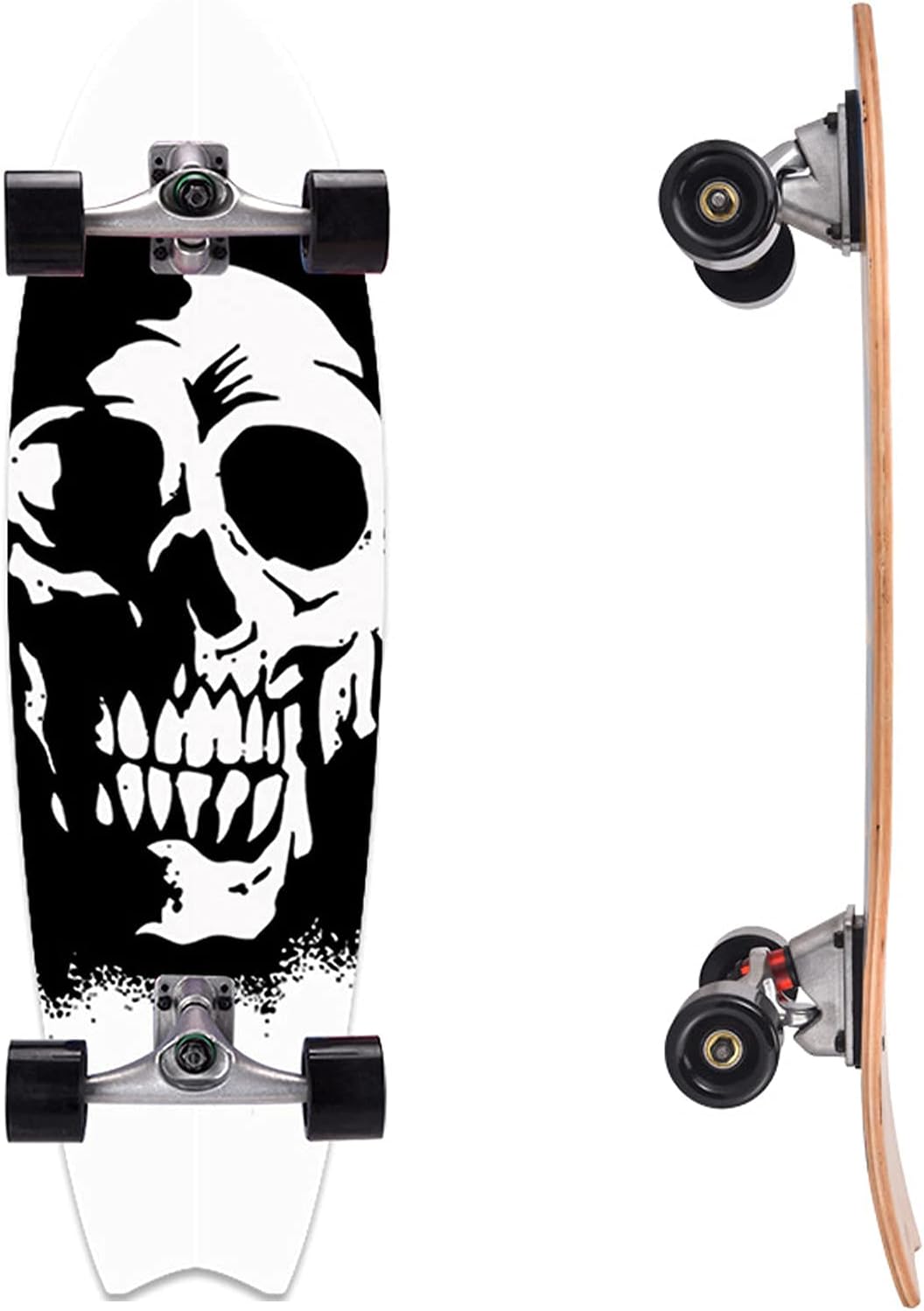 VOMI Land Surfing Skateboard Complete 79×20cm CX4 Truck Carving Pumpping Surfskate 8-Layer Maple Board ABEC-9 Bearing for Beginner Kids Teens Adults Child Gift (A)