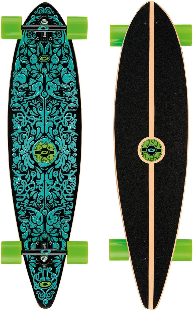 Osprey Pintail Longboard, Complete 36in-46in Skateboards, Kids and Adult Skateboard, Multiple Sizes