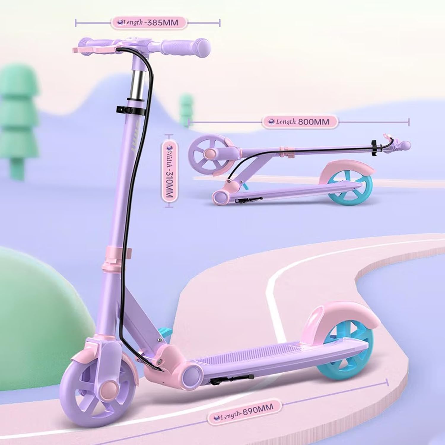 Scooters for Kids 6 Years and up, Folding Kick Scooter 2 Wheel for Teens,Adults, 4 Adjustable Handlebar, Big Wheels, Dual-Brake System,Lightweight Sports Commuter Scooter, Sturdy Frame, up to