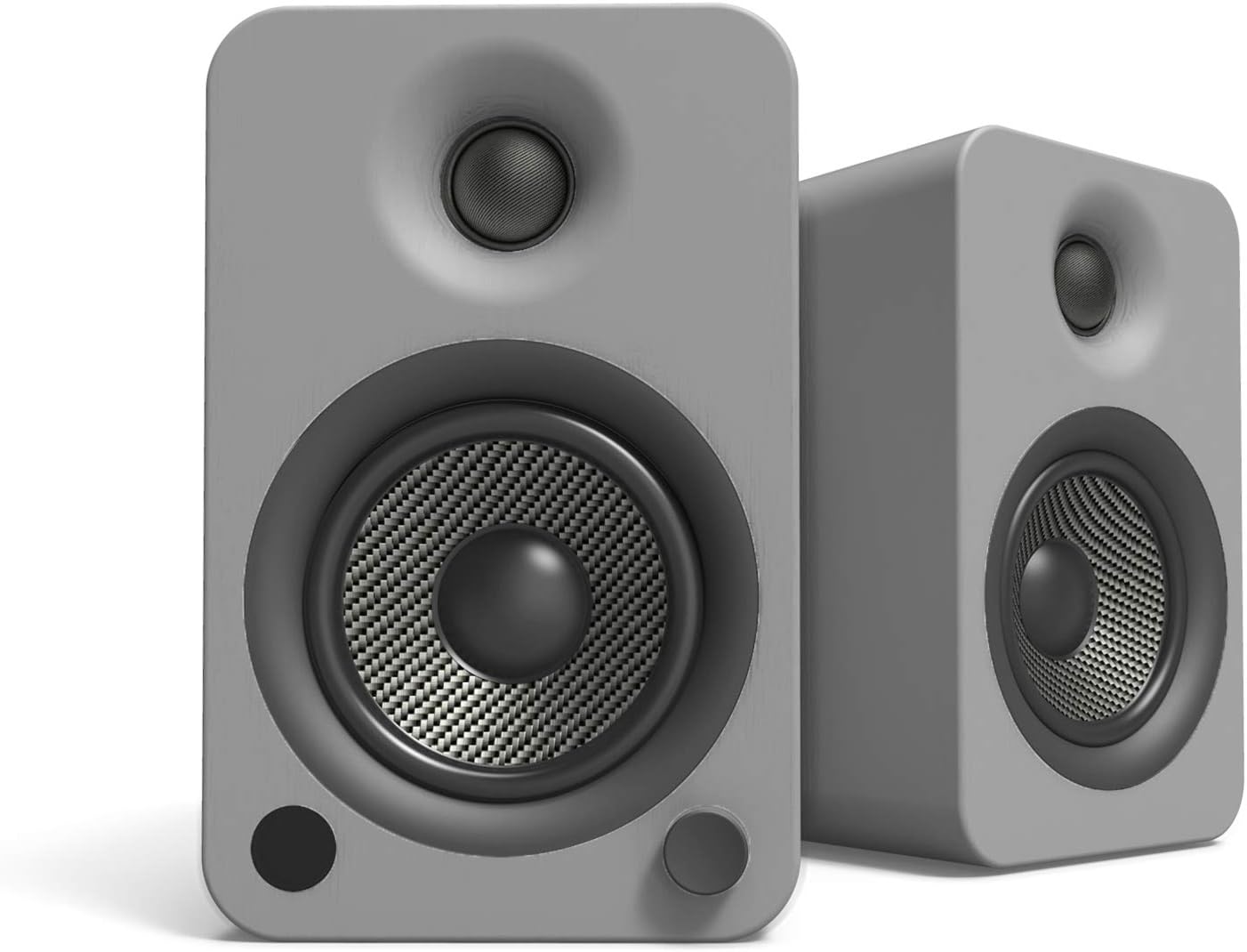 Kanto YU4MG Powered Speakers with Bluetooth and Built-in Phono Preamp | Auto Standby and Startup | Remote Included | 140W Peak Power | Pair | Matte Grey