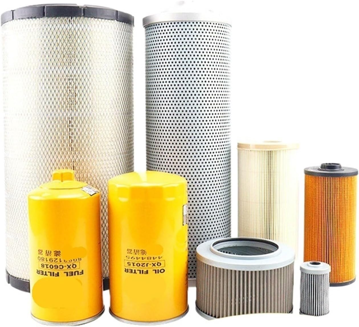 Excavator Parts for SY365H Oil Diesel air Filter Hydraulic Oil Inlet Pilot Filter Maintenance Filter Parts(Gold)