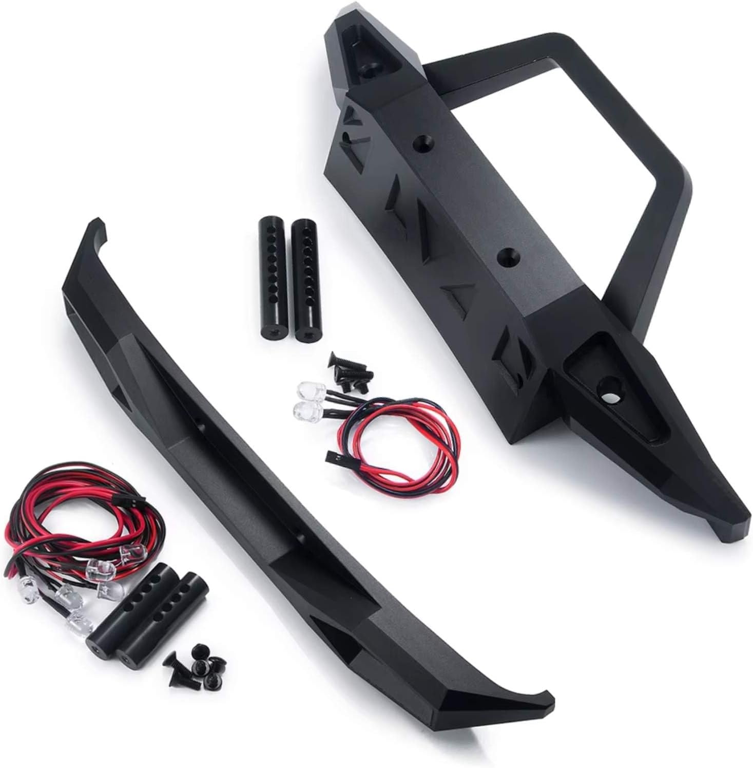 RC Accessories For Axial For JLU For Wrangler SCX6 AXI05000 1/6 RC Crawler Car For Rock CNC Metal Front Rear Bumper Truck Parts Accessories(Front Rear)