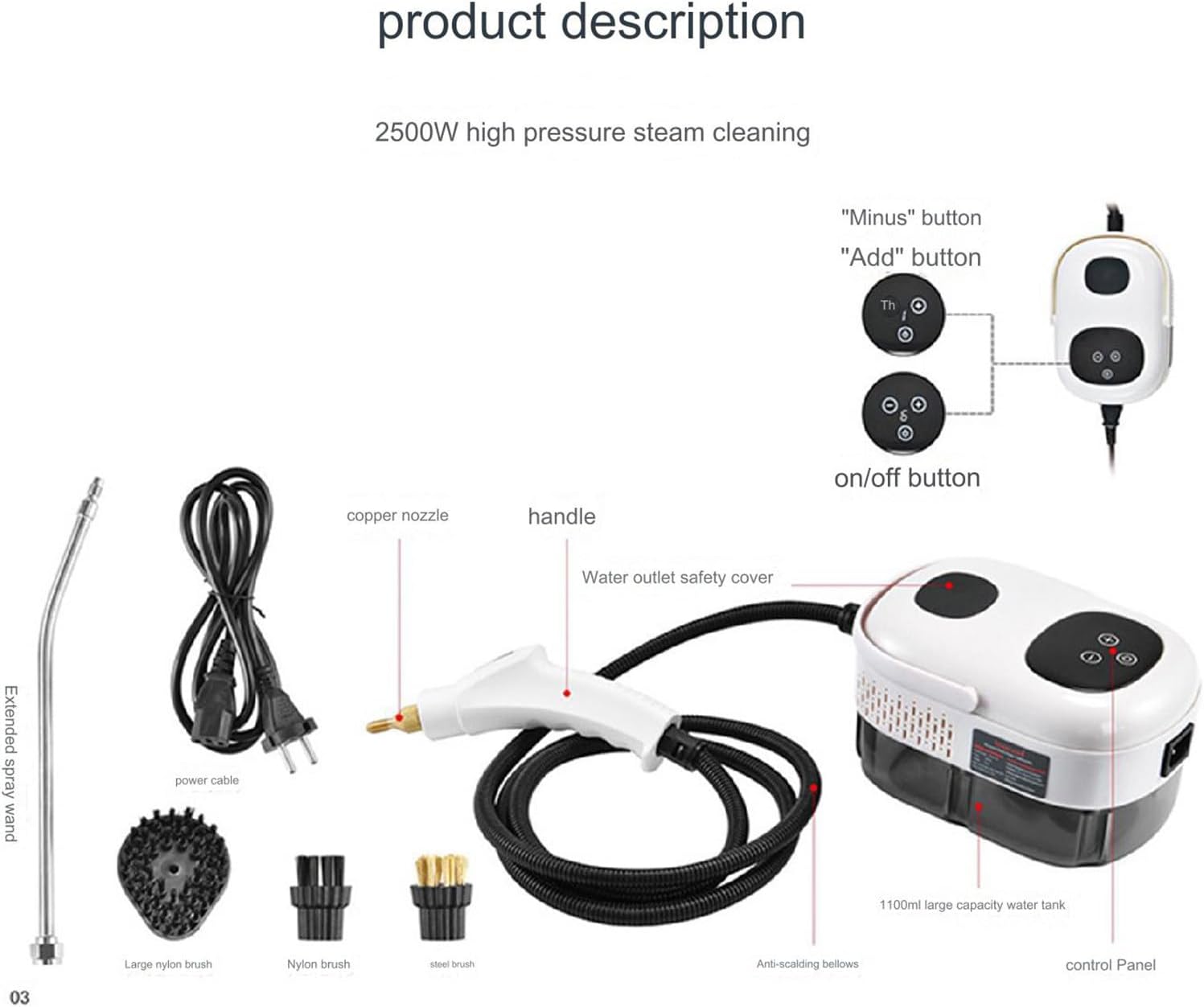 YXHQWEF-CXBFHS 110V/220V High Pressure and Temperature hand Steam Cleaner Commercial Household Air Conditioner Kitchen Hood Car Jet Washer,B