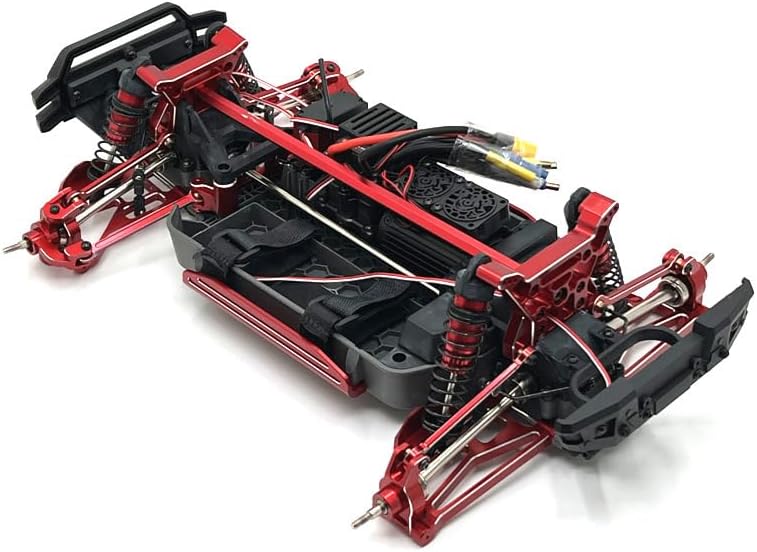 Metal Upgrade and Modification Kit Package for MJX 1/10 10208 Monster RC Car Parts(Red)