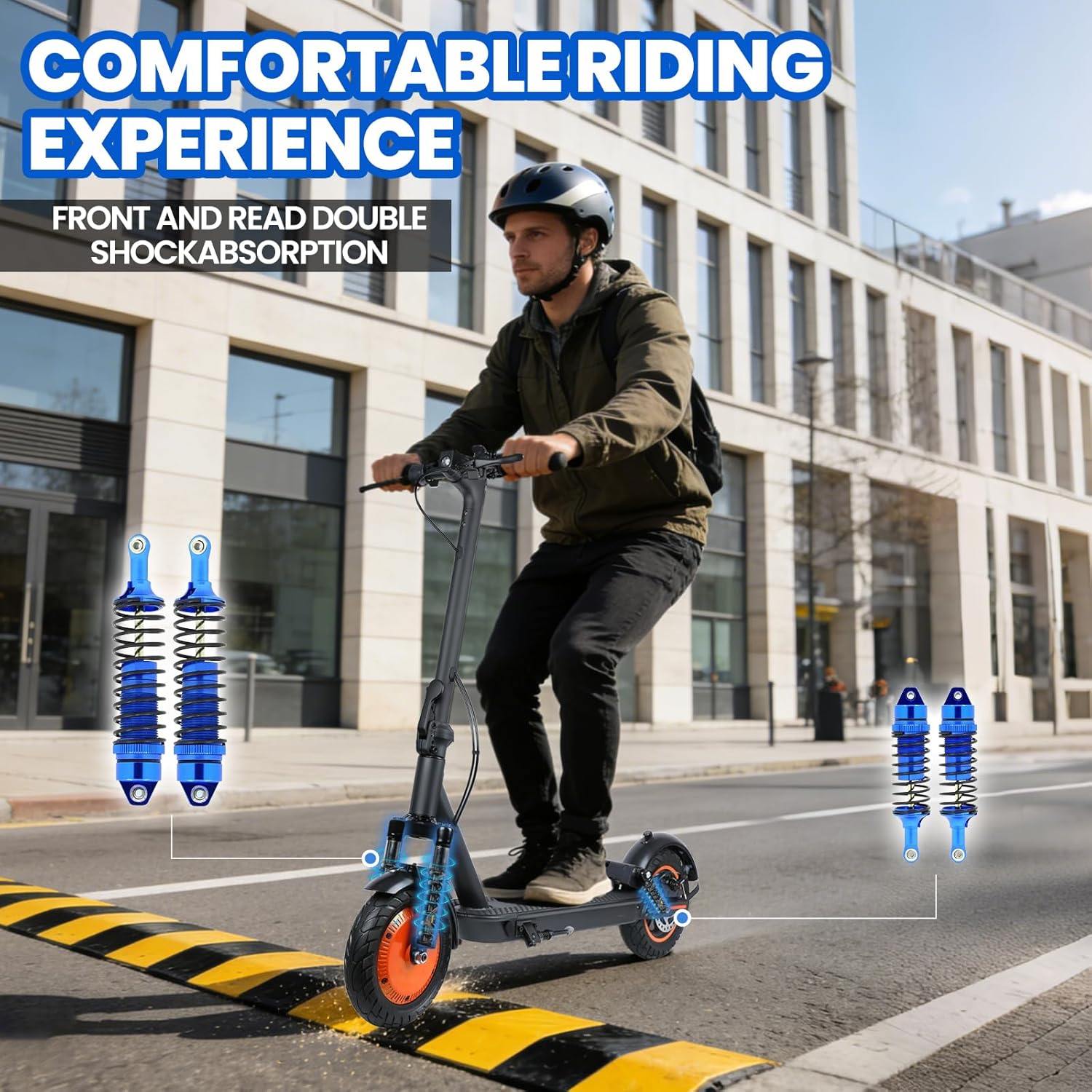 Electric Scooter for Adults，8.5/10inch Solid Tires，15/20MPH Top Speed ，12/21/24Miles Range, 350/500/1000W Motor，Foldable Commuter E-Scooter with App, Dual Brake System, UL2272 Certified