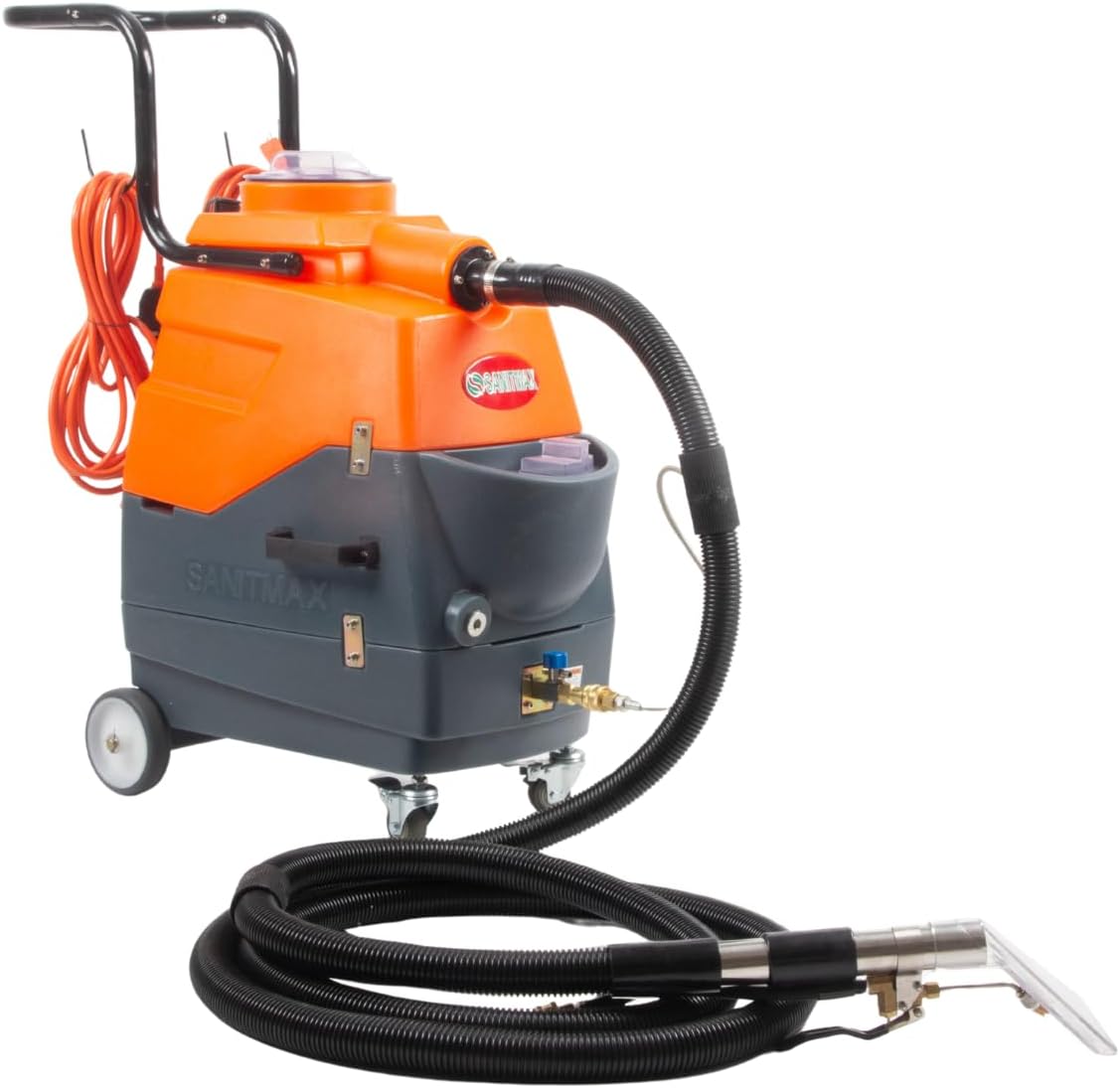 Commercial Heated Carpet and Upholstery Extractor Cleaning Machine, 5.3-gal Recovery Tank, 1.34 HP Vacuum, 160 PSI Pump, 149°F Water, Professional Use