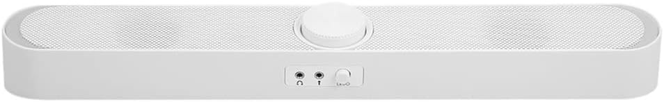 USB Powered Speaker Bar Portable Computer Speakers 3.5mm Audio Mic Plug Wired Soundbar Speaker for PC Tablet Laptop (Color : White) (White)