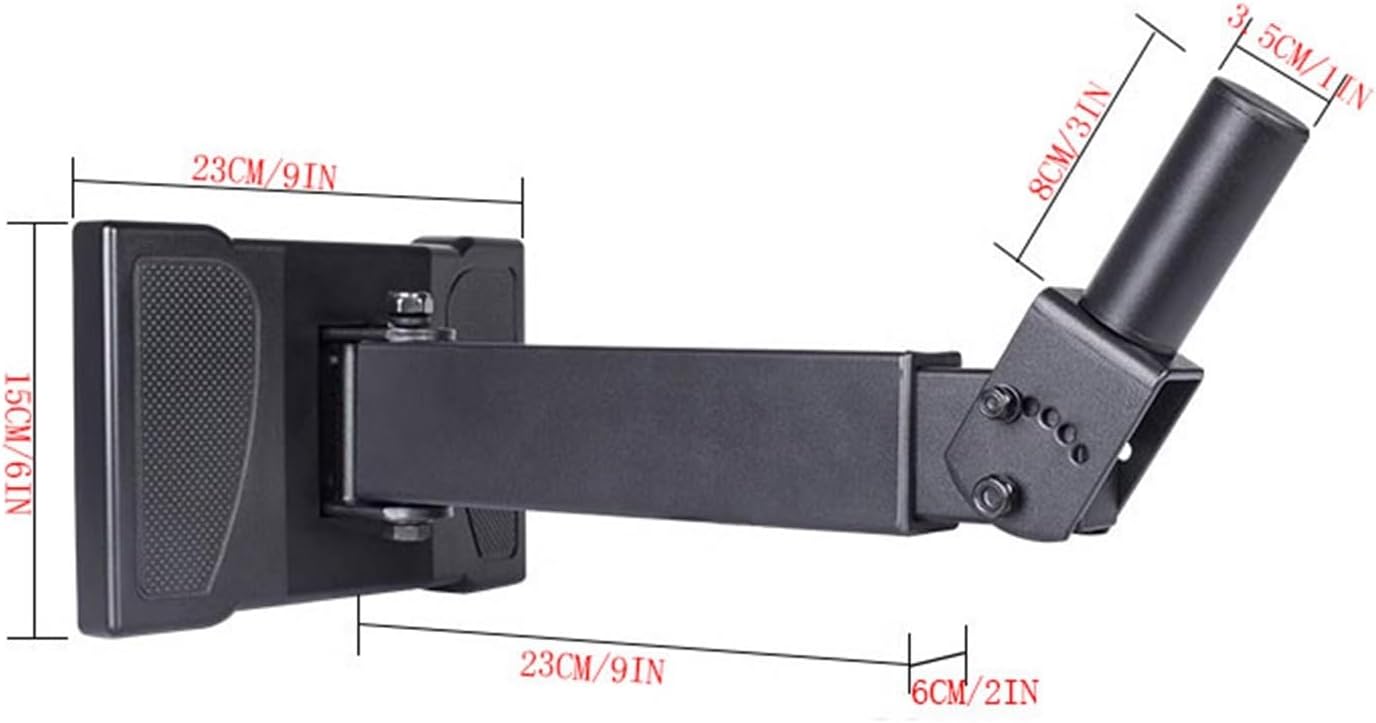 JUNCHENG1008 Speaker Bracket Wall Mount Professional Thick Speaker Stand Elongated Speaker Bracket KTV Stage Stand Pair of Floor Speaker Stand(Black)