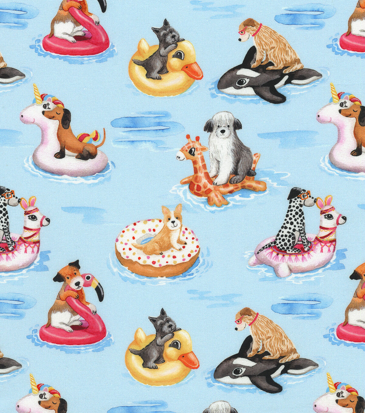 Robert Kaufman Pool Pups Novelty Cotton Fabric
