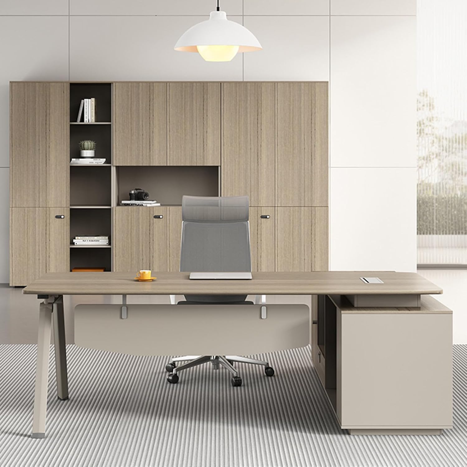 Design Office Desk Luxury Monitor Computer Monitor Stands Console Executive Writing Desk Accessories Business Workstation Home Office Desk with Metal Frame