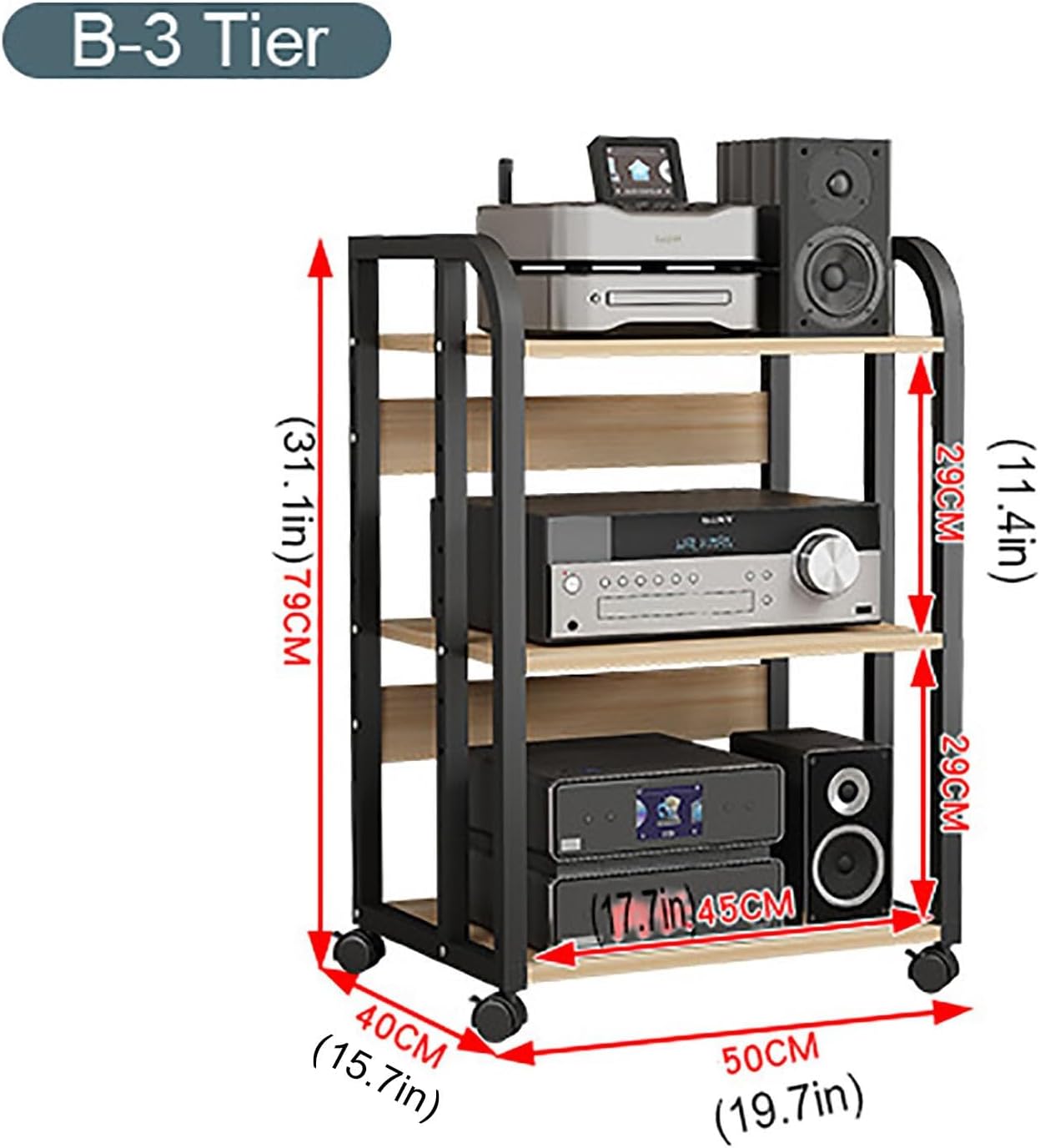 AV Media Stereo Cabinet Multi-Function CD DVD Record Player Stand Floor-Standing Open Storage Shelf