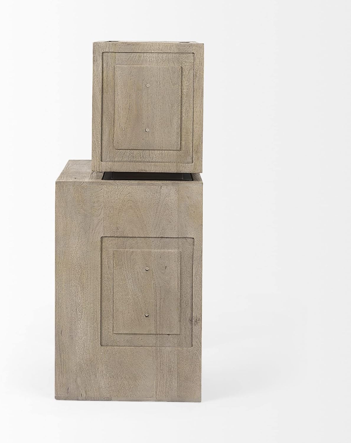 HomeRoots Set of Two Brown Solid and Manufactured Wood Two Tier Floating Bookcase