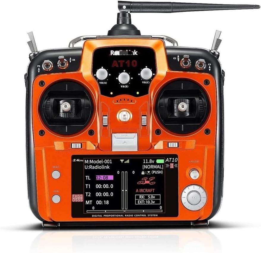 RC helicopter aircraft parts For RadioLink AT10 II 2.4Ghz 10CH RC Transmitter with R12DS Receiver PRM-01 Voltage Return Module for RC Quadcopter Fixed Wing Replaceable accessories ( Size : Gold Mode 2