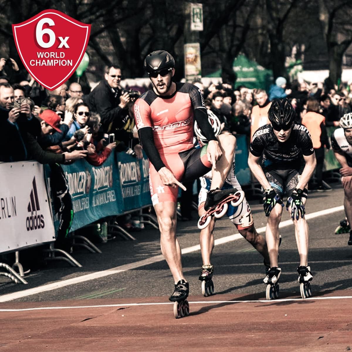 Bont Skates 125mm Red Magic Hardcore 2.0 - Professional Inline Speed Skate Wheel with Aluminium Hub - Set of 6 (X-Firm)