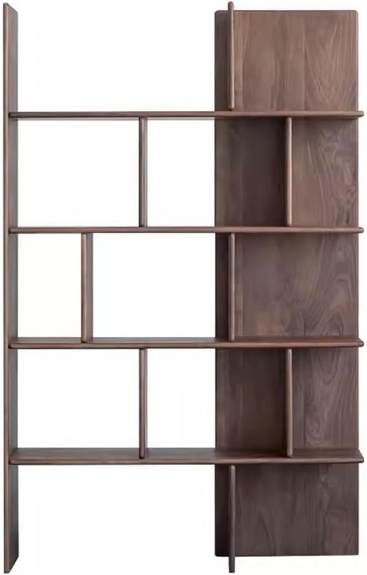 LOVULIFE Book Shelf Storage Rack Modern Simple Solid Wood Bookshelf Corner Study Bookcase Living Room Porch Partition Storage Rack Bookshelf Bookcase
